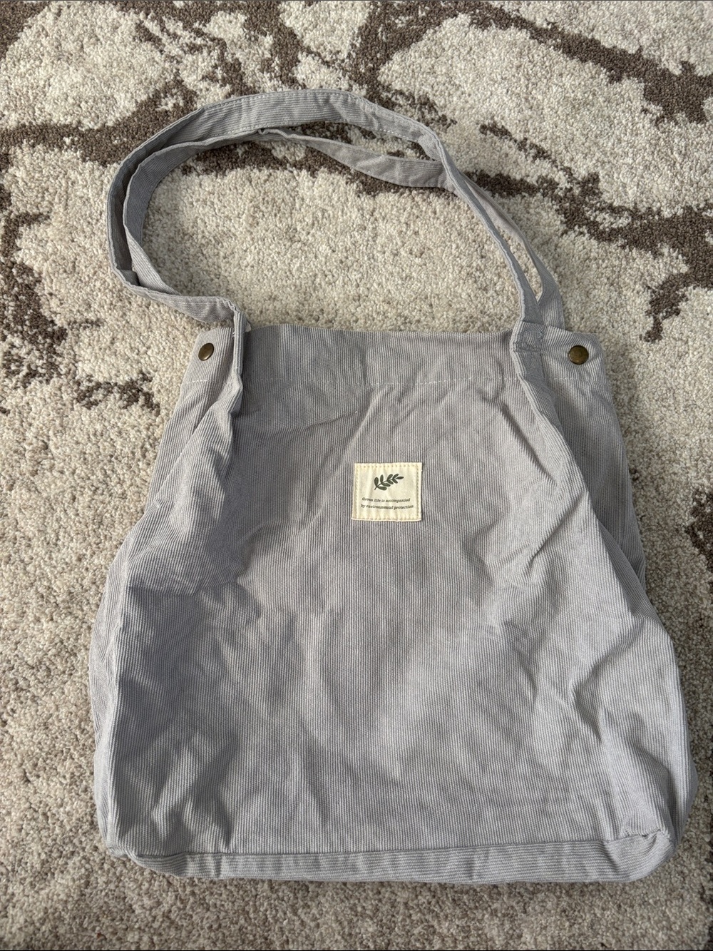 Corduroy Canvas Everyday Tote Bag - Light Gray!!